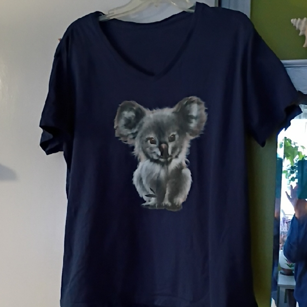Navy Short-Sleeve Tee with Koala Graphic